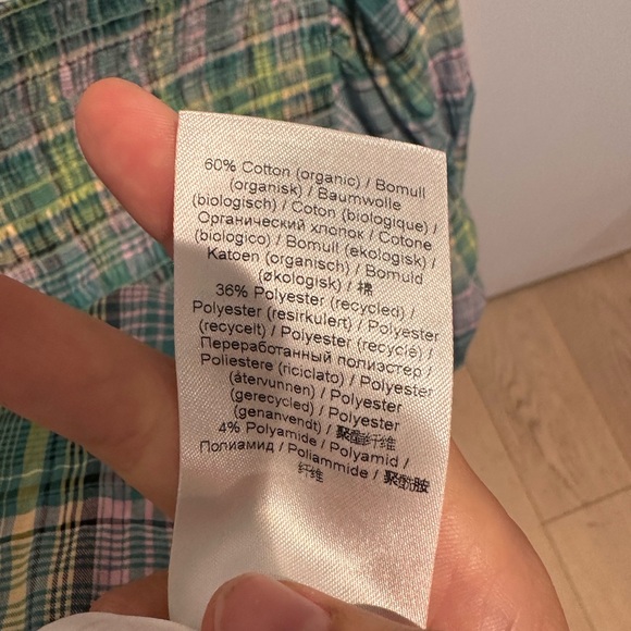 Plaid Puff Sleeve Smocked Top - Picture 5 of 6